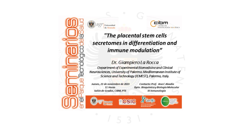 Seminario Dr. La Rocca, 23 de noviembre, 11h CIBM. PTS. Seminario, Jueves 23 de noviembre, CIBM, PTS